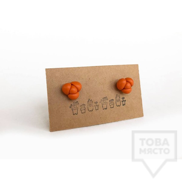 Ръчно изработени обеци 3va - "SuccuLove" orange