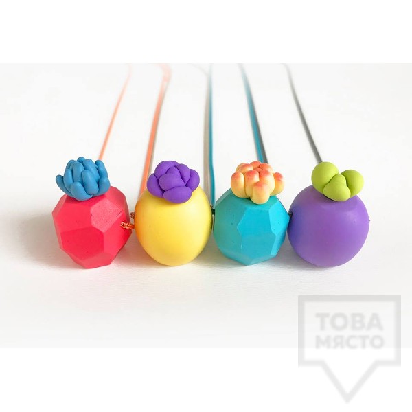 Ръчно изработени обеци 3va - "SuccuLove"  tiny green