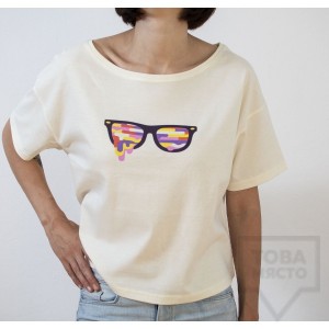 Дамска тениска Crop Almost a Brand - Color high white