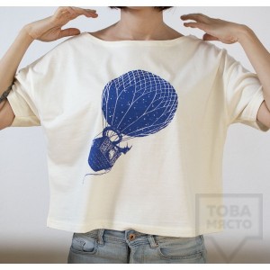 Дамска тениска Crop Almost a Brand - No pressure white