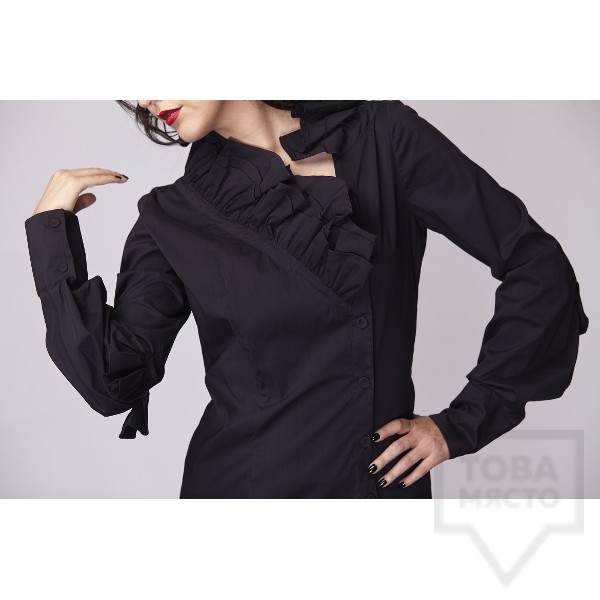 Дамска риза Амбиция - Асиметрия black