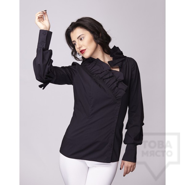 Дамска риза Амбиция - Асиметрия black