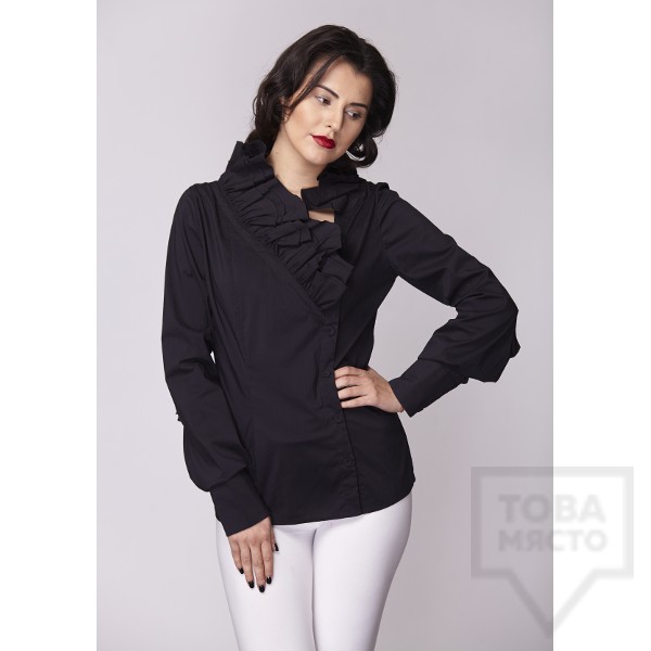 Дамска риза Амбиция - Асиметрия black