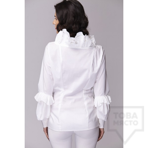 Дамска риза Амбиция - Асиметрия white
