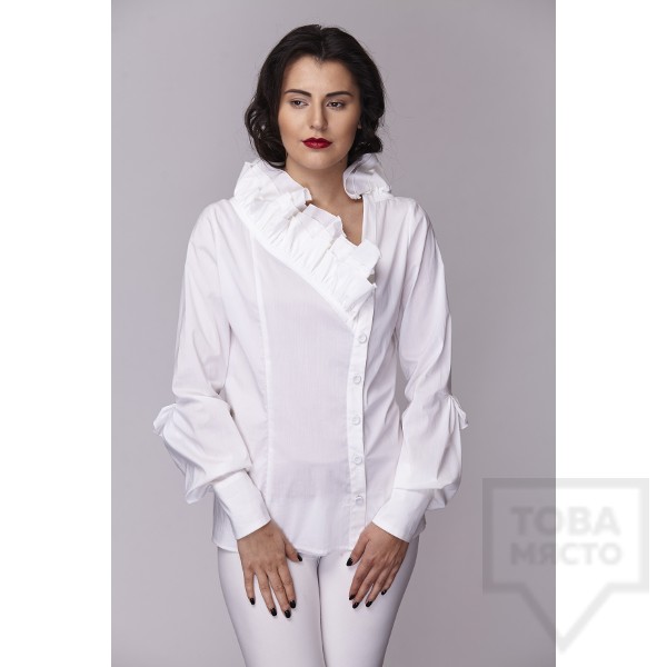 Дамска риза Амбиция - Асиметрия white