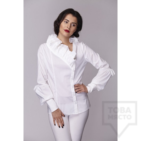 Дамска риза Амбиция - Асиметрия white
