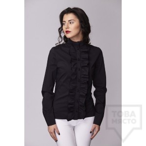 Дамска риза Амбиция - Волани black