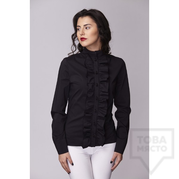 Дамска риза Амбиция - Волани black