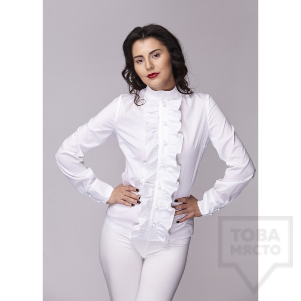 Дамска риза Амбиция - Волани white