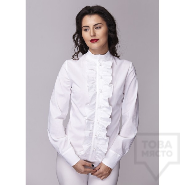 Дамска риза Амбиция - Волани white