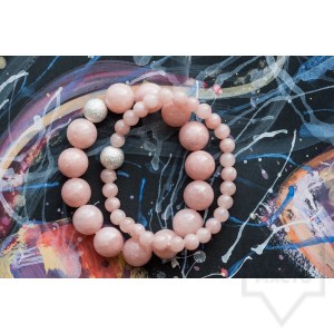 Гривна Amelis - розов кварц