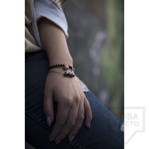 Сет ръчно изработени гривни Amelis - breezy black