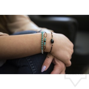 Сет ръчно изработени гривни Amelis - breezy green