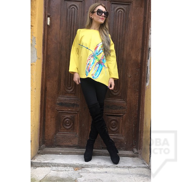 Дизайнерска дамска риза Angela Fashion - Happy Dragonfly