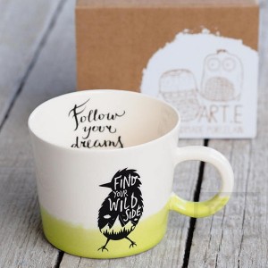 Ръчно изработена порцеланова чаша Art.E Handmade - Bird