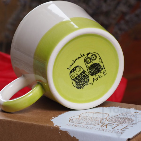 Ръчно изработена порцеланова чаша Art.E Handmade - Bird