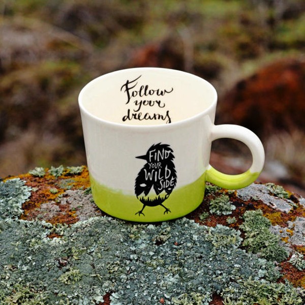 Ръчно изработена порцеланова чаша Art.E Handmade - Bird