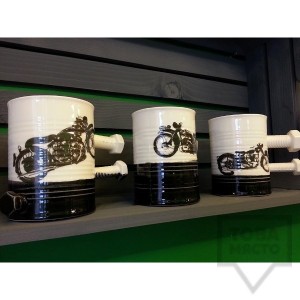 Ръчно изработена порцеланова чаша тип консерва с болтове Art.E Handmade - Харли