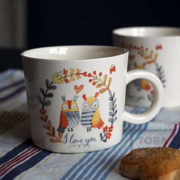 Ръчно изработена порцеланова чаша Art.E Handmade - I Love You