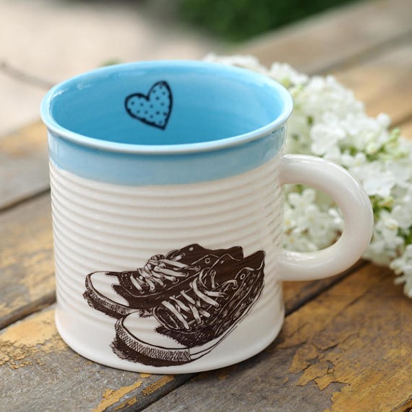 Ръчно изработена порцеланова чаша тип консерва Art.E Handmade - Кецове