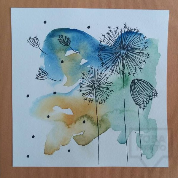 Ръчно изработена картичка Art Raft - Глухарче