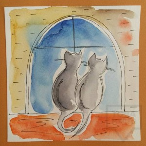 Ръчно изработена картичка Art Raft - Котешка любов