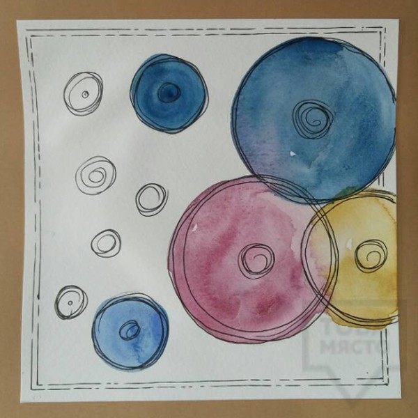 Ръчно изработена картичка Art Raft - Кръгове