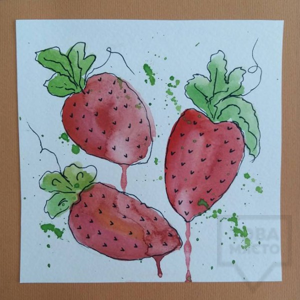 Ръчно изработена картичка Art Raft - Ягоди