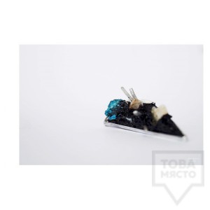 Ръчно изработена брошка Asia Petrova - хризокола и опализирано дърво