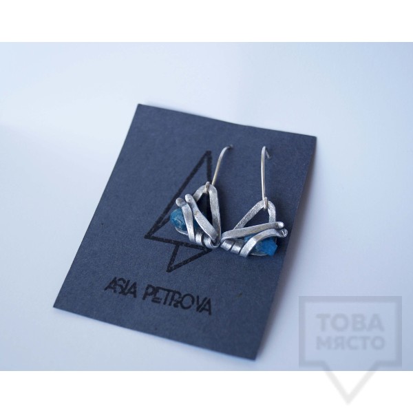 Ръчно изработени обеци Asia Petrova Jewerly - апатит
