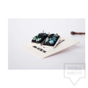 Ръчно изработени обеци Asia Petrova Jewerly - апатит и хризокола