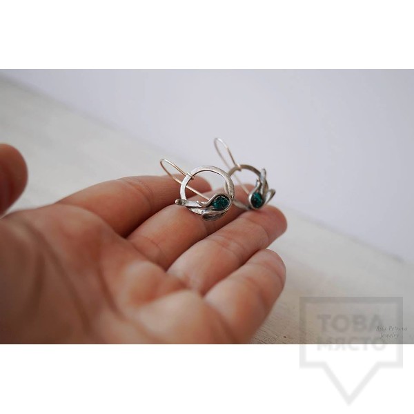 Ръчно изработени обеци Asia Petrova Jewerly - drop of the ocean
