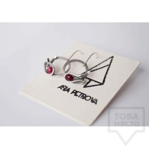 Ръчно изработени обеци Asia Petrova Jewerly - гранат
