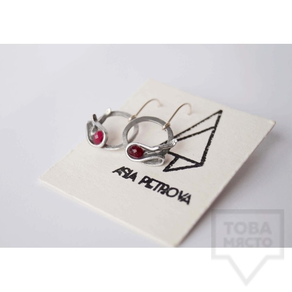 Ръчно изработени обеци Asia Petrova Jewerly - гранат