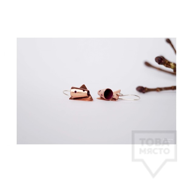 Ръчно изработени обеци Asia Petrova Jewerly - мед