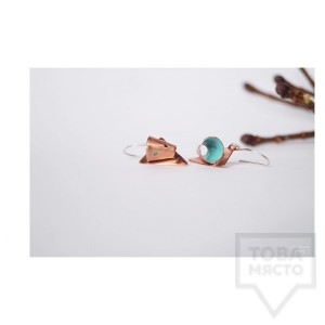 Ръчно изработени обеци Asia Petrova Jewerly - мед тюркоаз