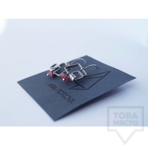 Ръчно изработени обеци Asia Petrova Jewerly - розов кварц