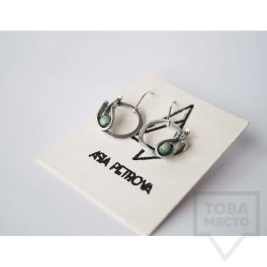 Ръчно изработени обеци Asia Petrova Jewerly - зелен авантюрин