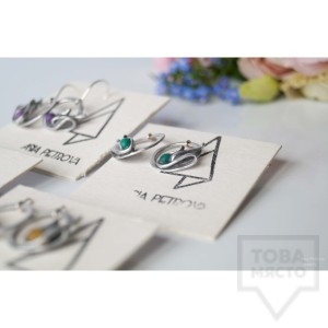 Ръчно изработени обеци Asia-Petrova - Water circle - amethyst