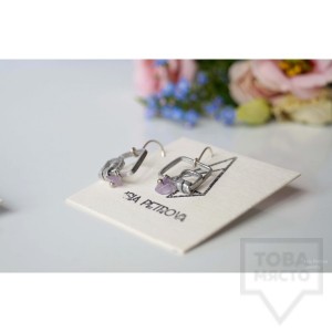 Ръчно изработени обеци Asia Petrova - Water Flow - amethyst