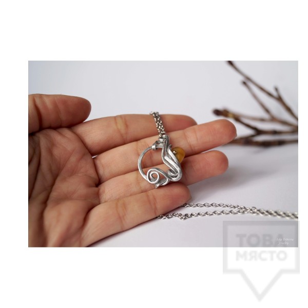 Ръчно изработено колие Asia Petrova Jewerly - светъл кехлибар