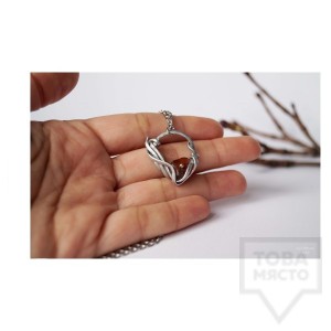 Ръчно изработено колие Asia Petrova Jewerly - тъмен кехлибар