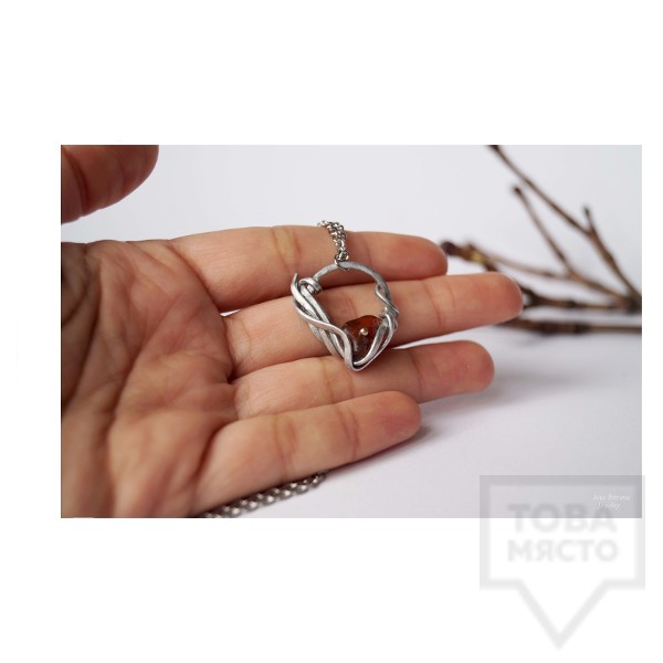 Ръчно изработено колие Asia Petrova Jewerly - тъмен кехлибар