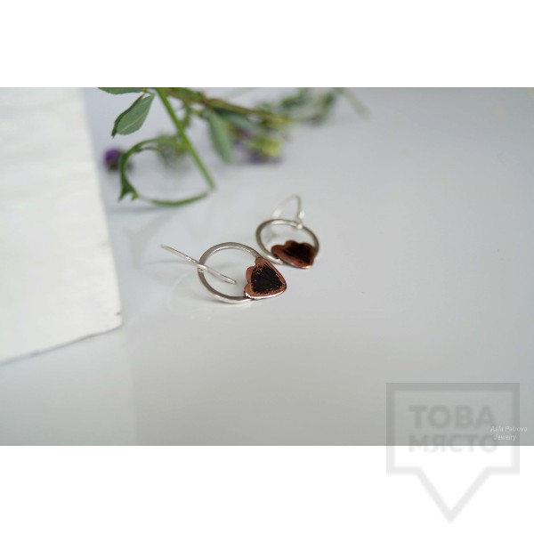 Сребърни обеци Asia Petrova - Flower Circles