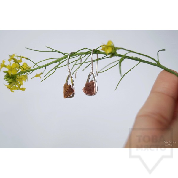 Сребърни обеци Asia Petrova - Flower Triangles