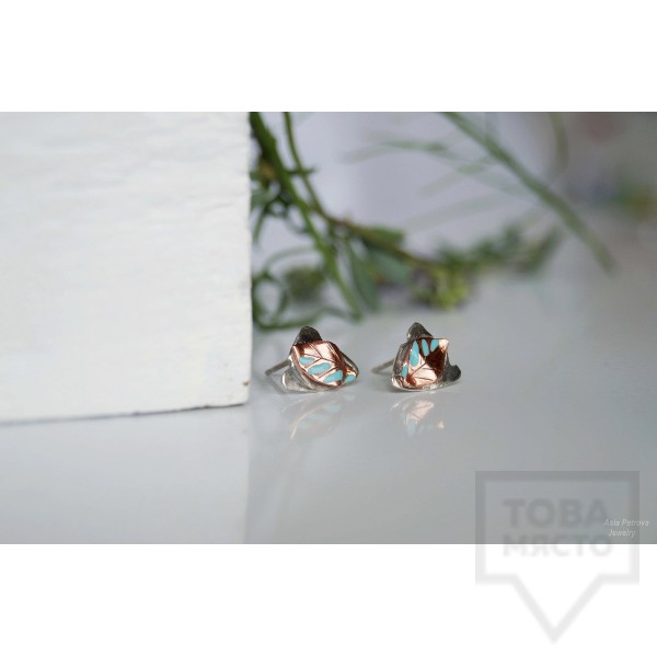 Сребърни обеци Asia Petrova - Fresh Leaves