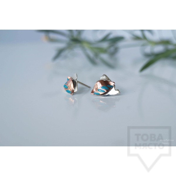 Сребърни обеци Asia Petrova - Fresh Leaves