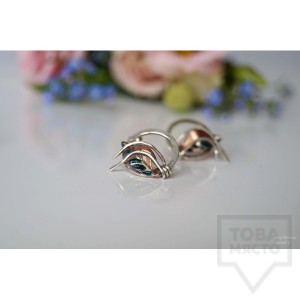 Сребърни обеци Asia Petrova - Floating Leaves