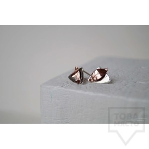 Сребърни обеци Asia Petrova - Golden Shapes