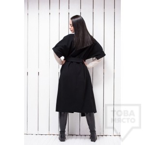 Дълго черно палто Atassa